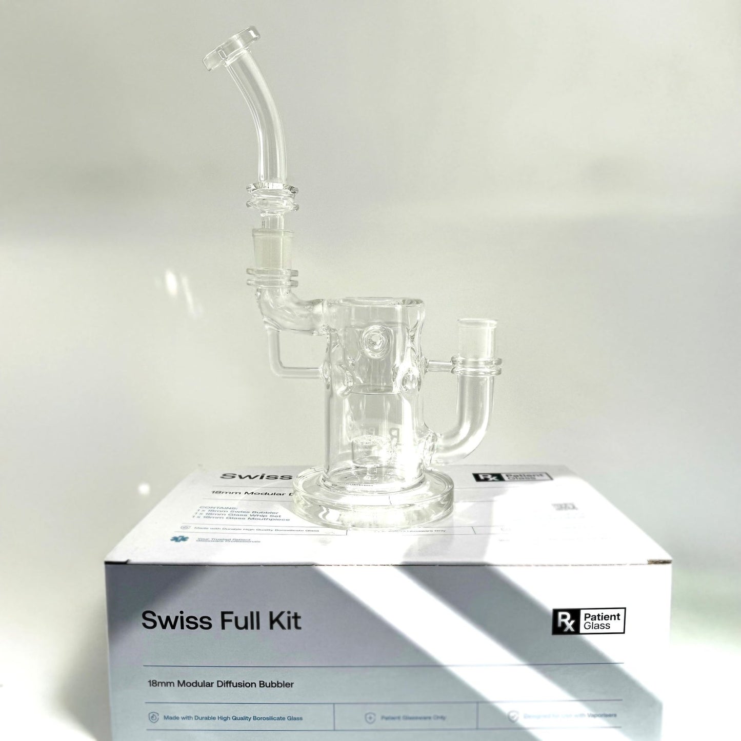 Swiss 18mm Modular w/ Glass Whip Set - Patient Glass - Puha Express