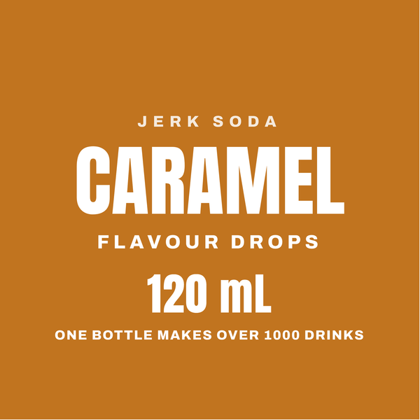 Jerk Soda Caramel Flavouring Drops label