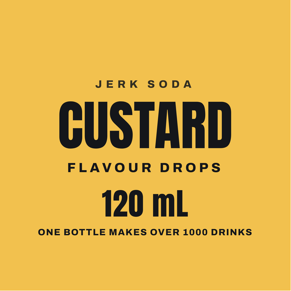 Jerk Soda Custard Flavouring Drops label