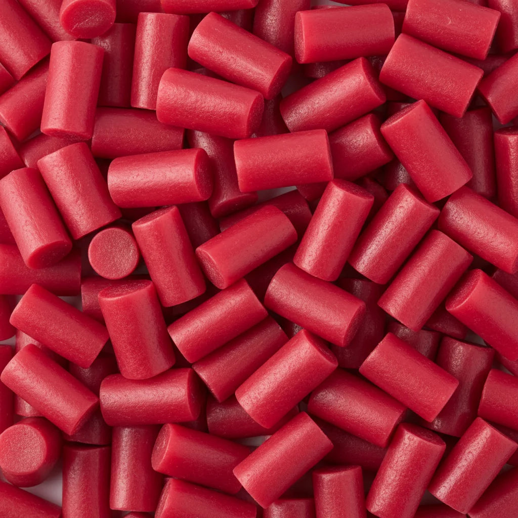 Carousel raspberry bites, soft red pieces