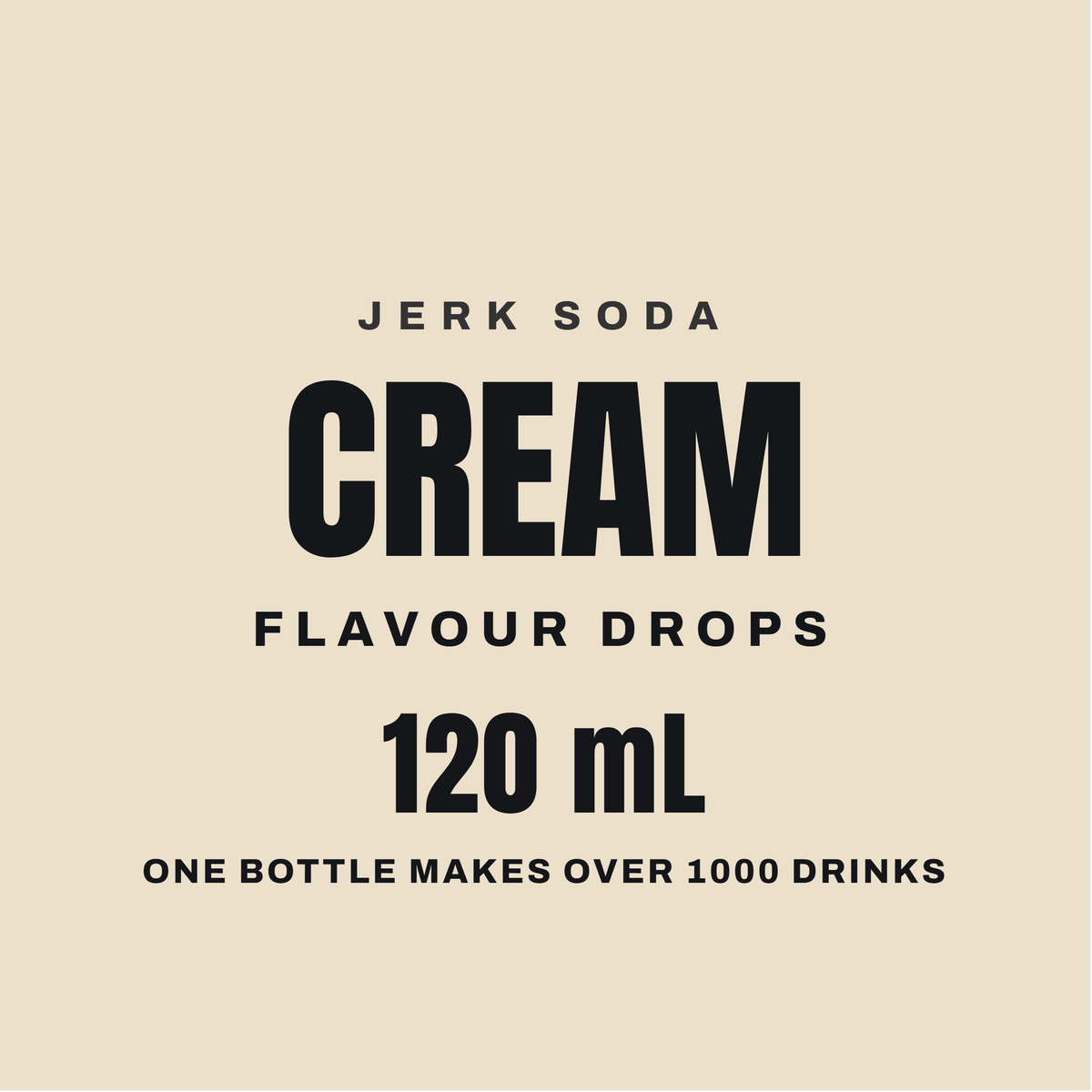 Jerk Soda Cream Flavouring Drops label